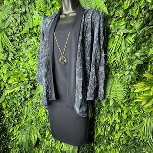 STELLA & JULIE Women Dress‎ Size 4 Formal Blue With Snake Print Duster NWT 0869